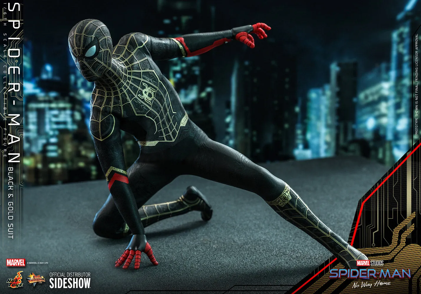 Hot Toys Movie Masterpiece 1/6 Scale Figure - Spider-Man (Black & Gold Suit) - Spider-Man: No Way Home