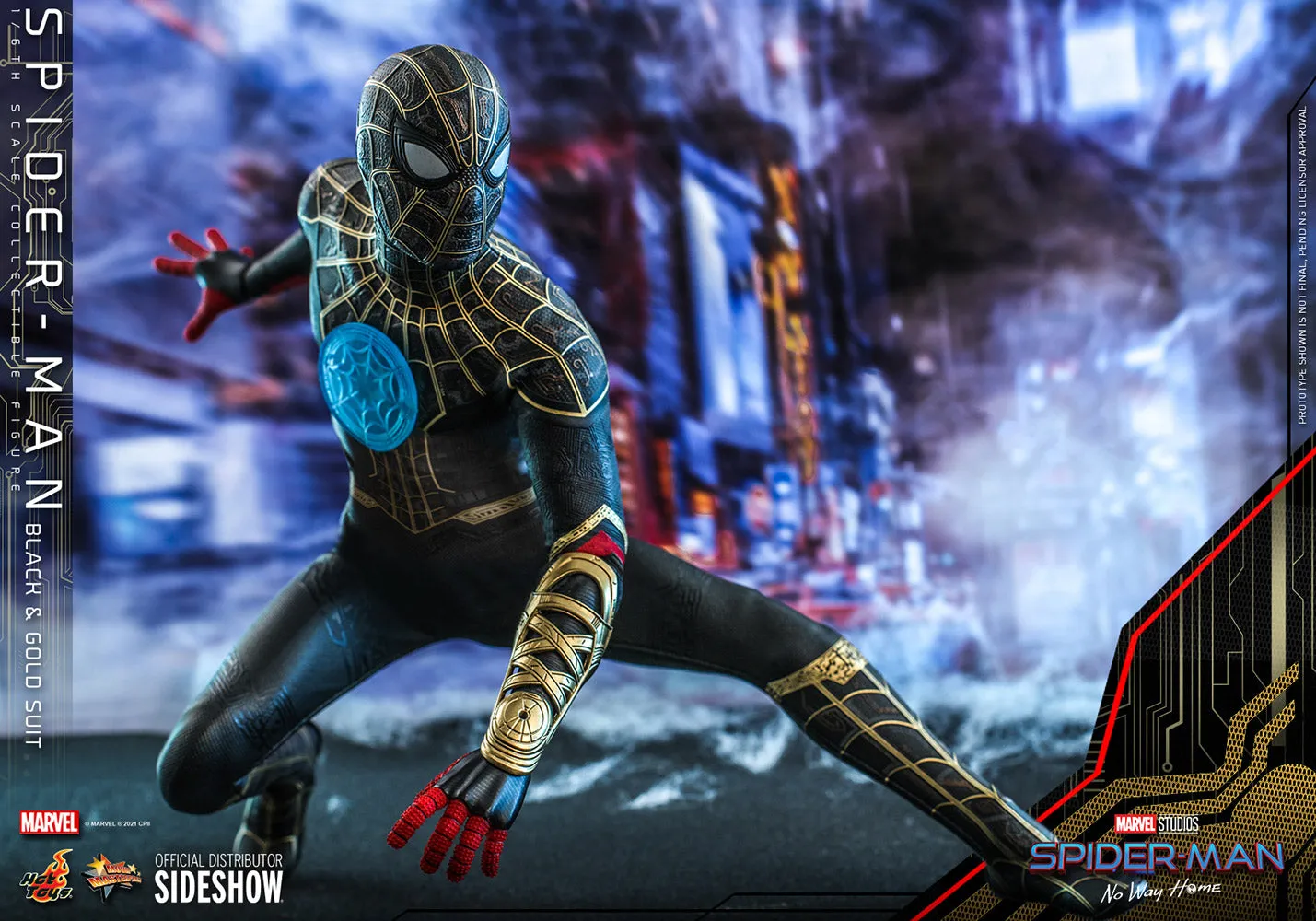 Hot Toys Movie Masterpiece 1/6 Scale Figure - Spider-Man (Black & Gold Suit) - Spider-Man: No Way Home