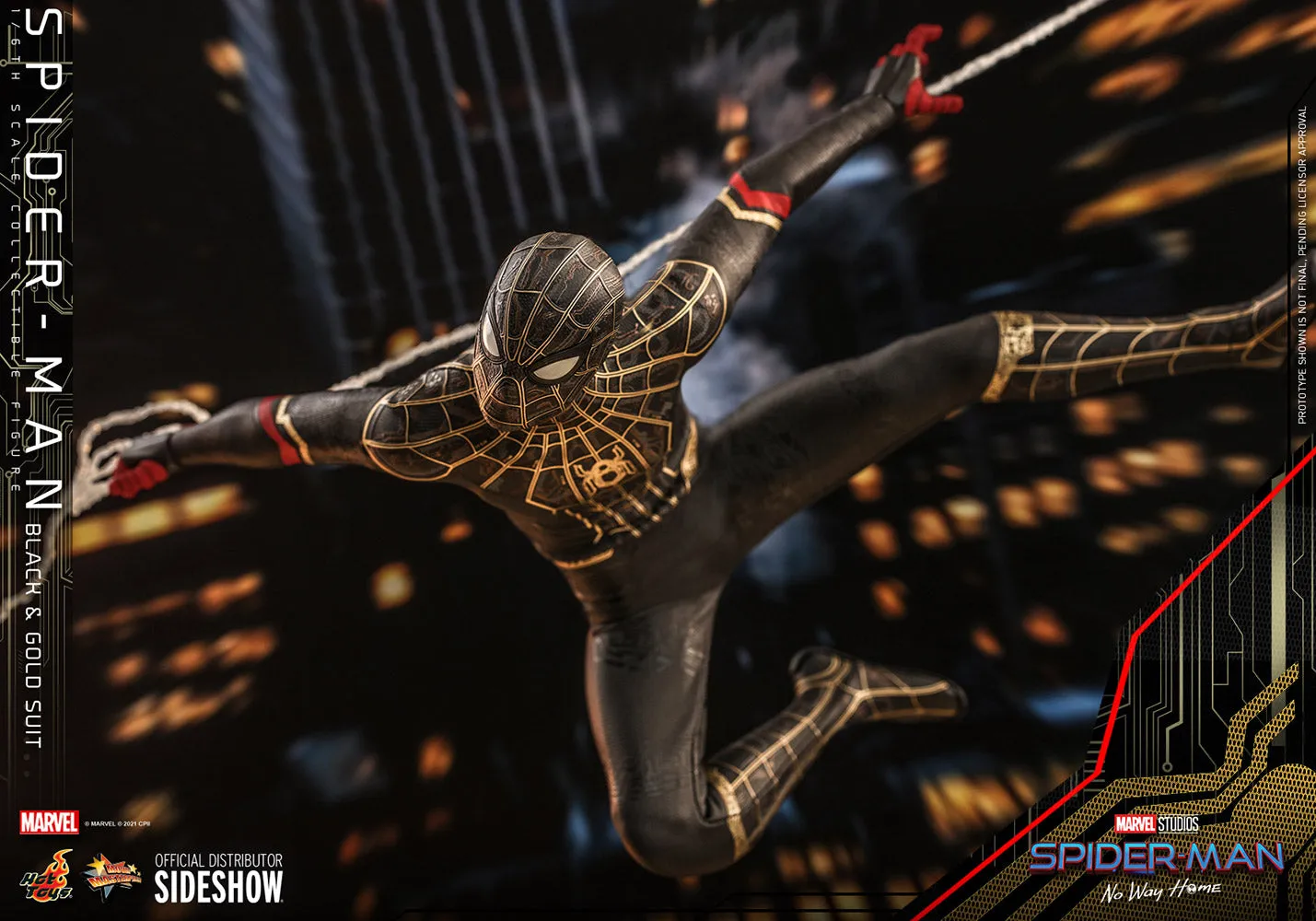 Hot Toys Movie Masterpiece 1/6 Scale Figure - Spider-Man (Black & Gold Suit) - Spider-Man: No Way Home