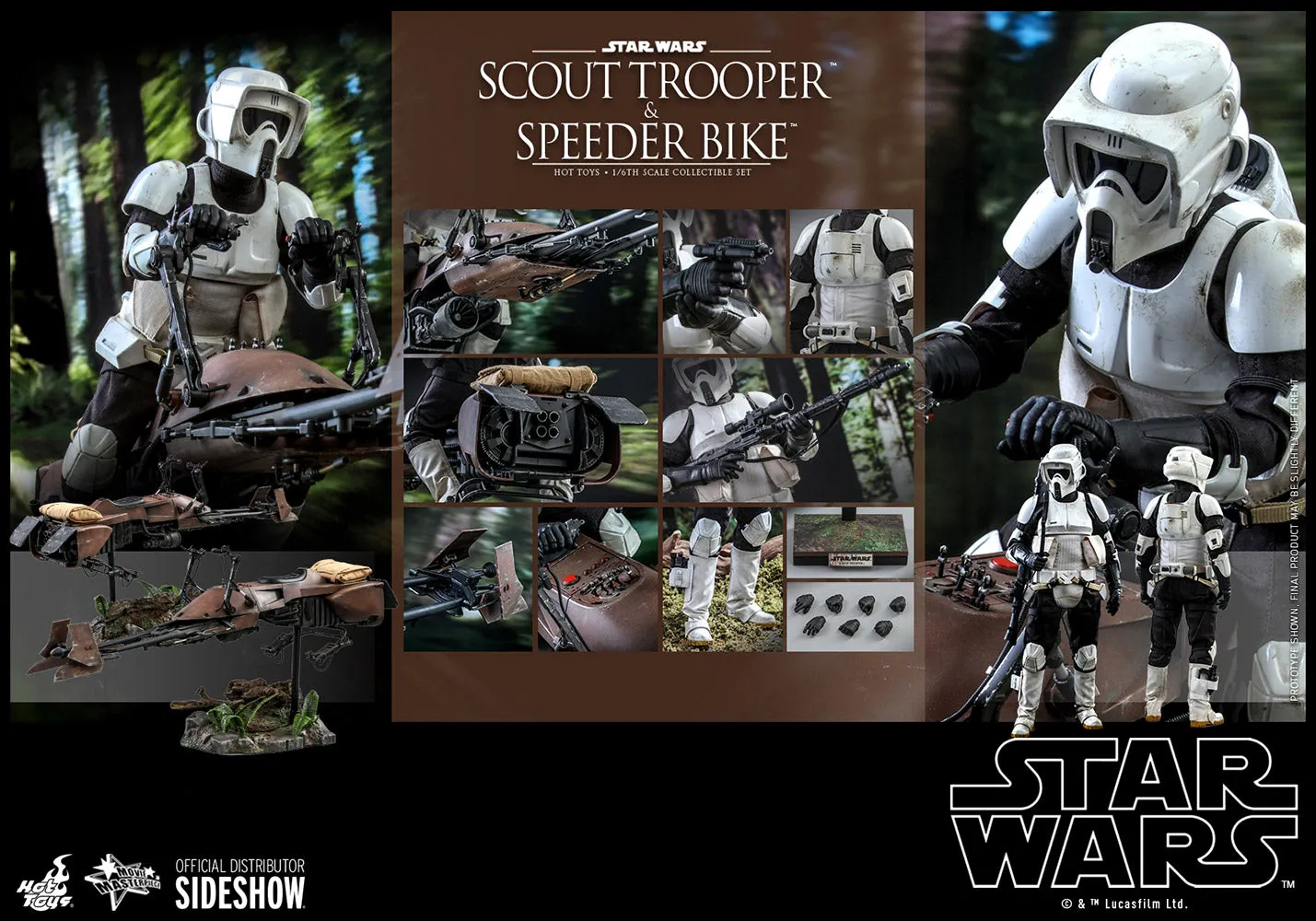 Hot Toys Movie Masterpiece - 1/6 Scale Scout Trooper and Speeder Bike (Episode VI: Return of the Jedi)