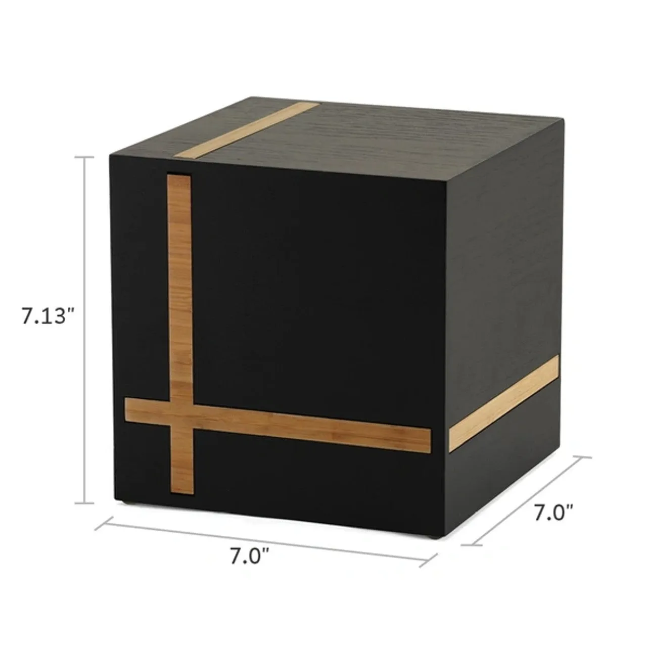 Hudson Black/Bamboo Cremation Urn in Extra Large