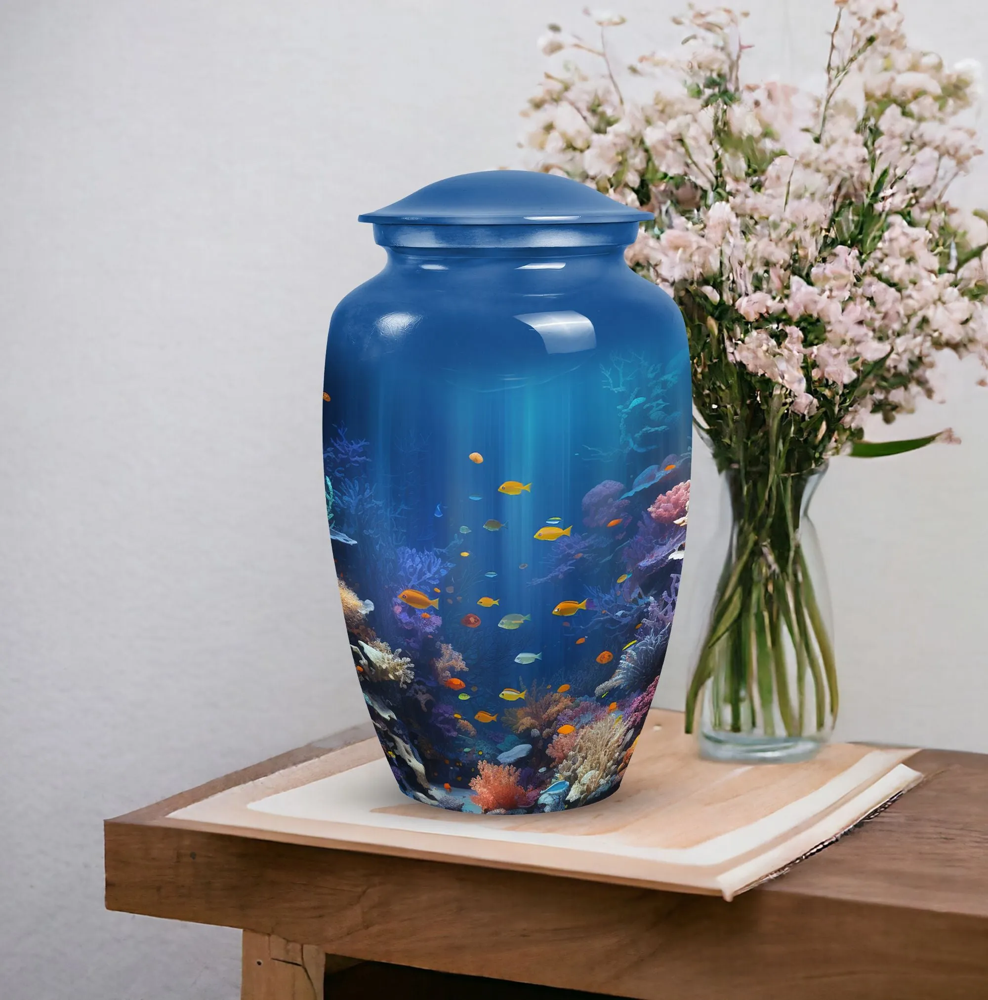 Large Underwater Fish Urn for Human Ashes, Cremation urn for adults
