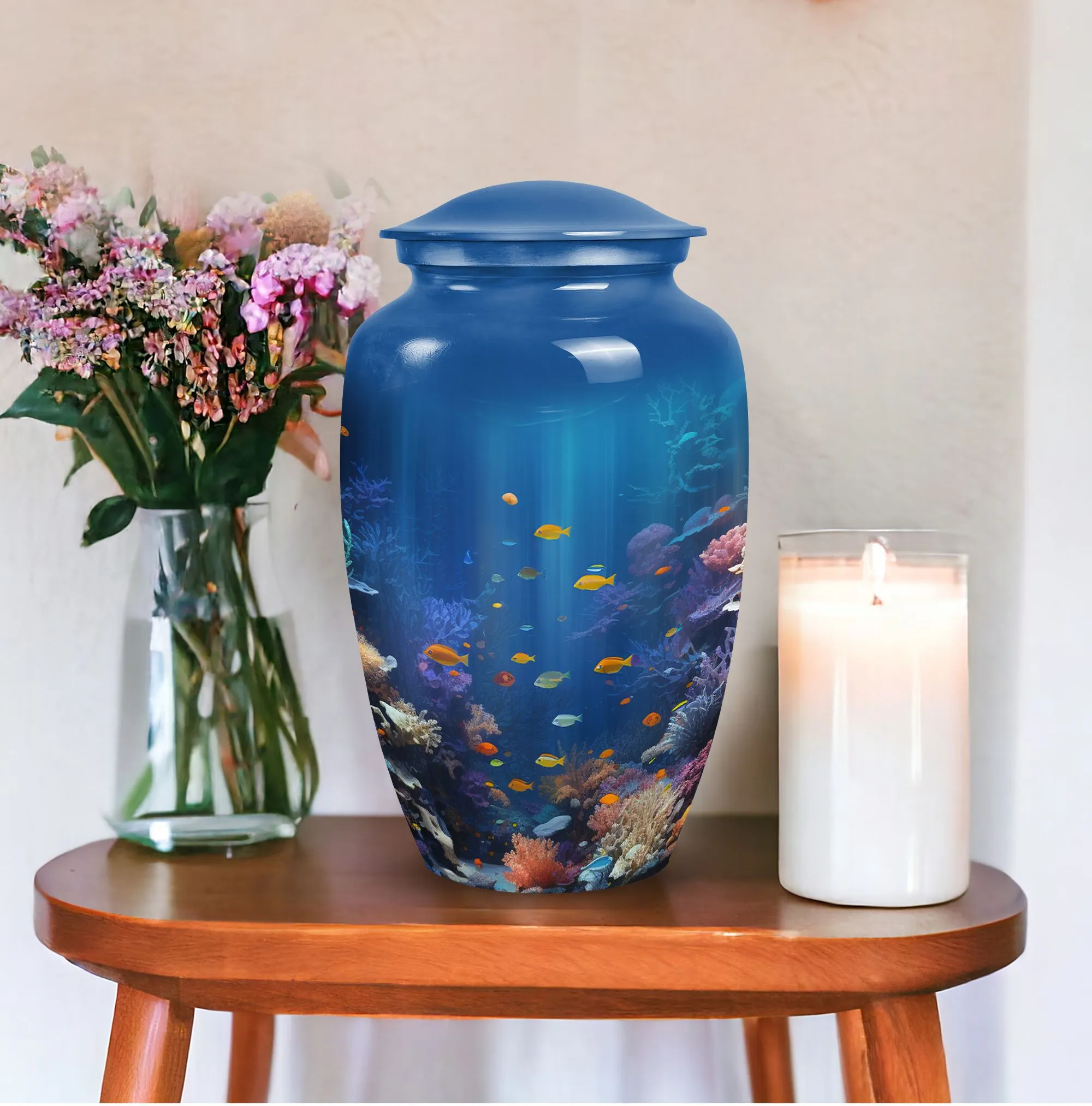 Large Underwater Fish Urn for Human Ashes, Cremation urn for adults