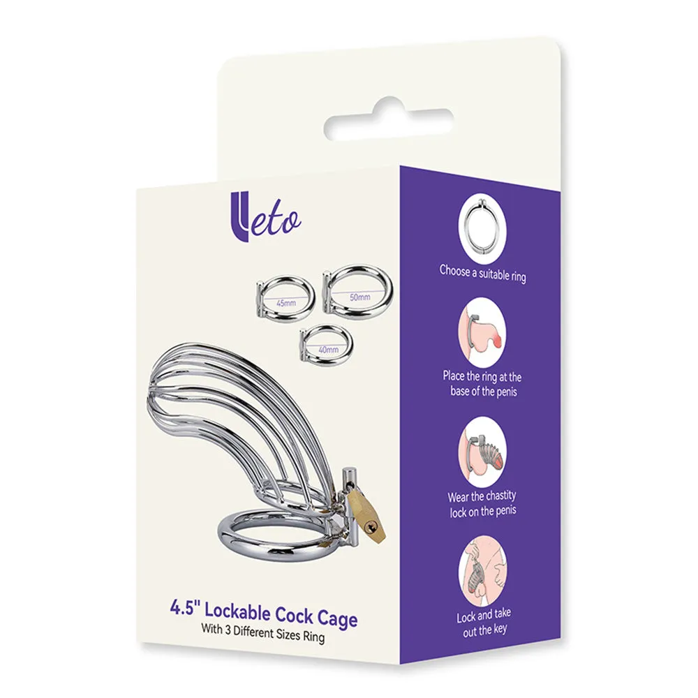 Leto 4.4" Lockable Metal Cock Cage