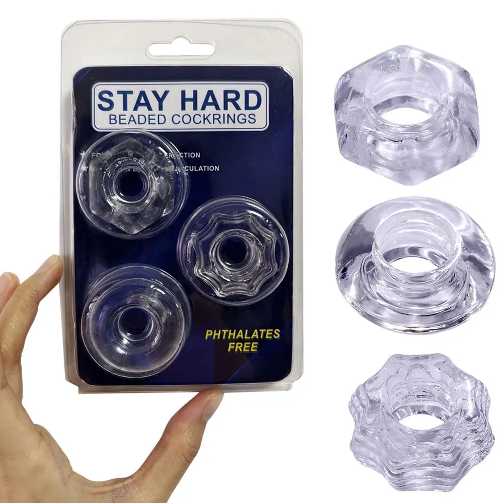 Leto Stay Hard Thick Beaded Cock Rings 3-Pack