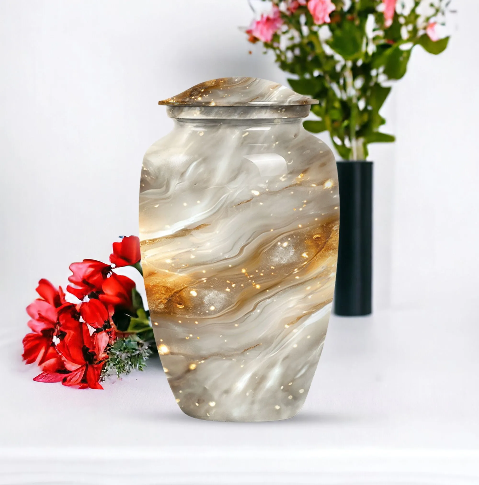 Luminous Spiral Memorial - Multicoloured Cremation Urn For Ashes