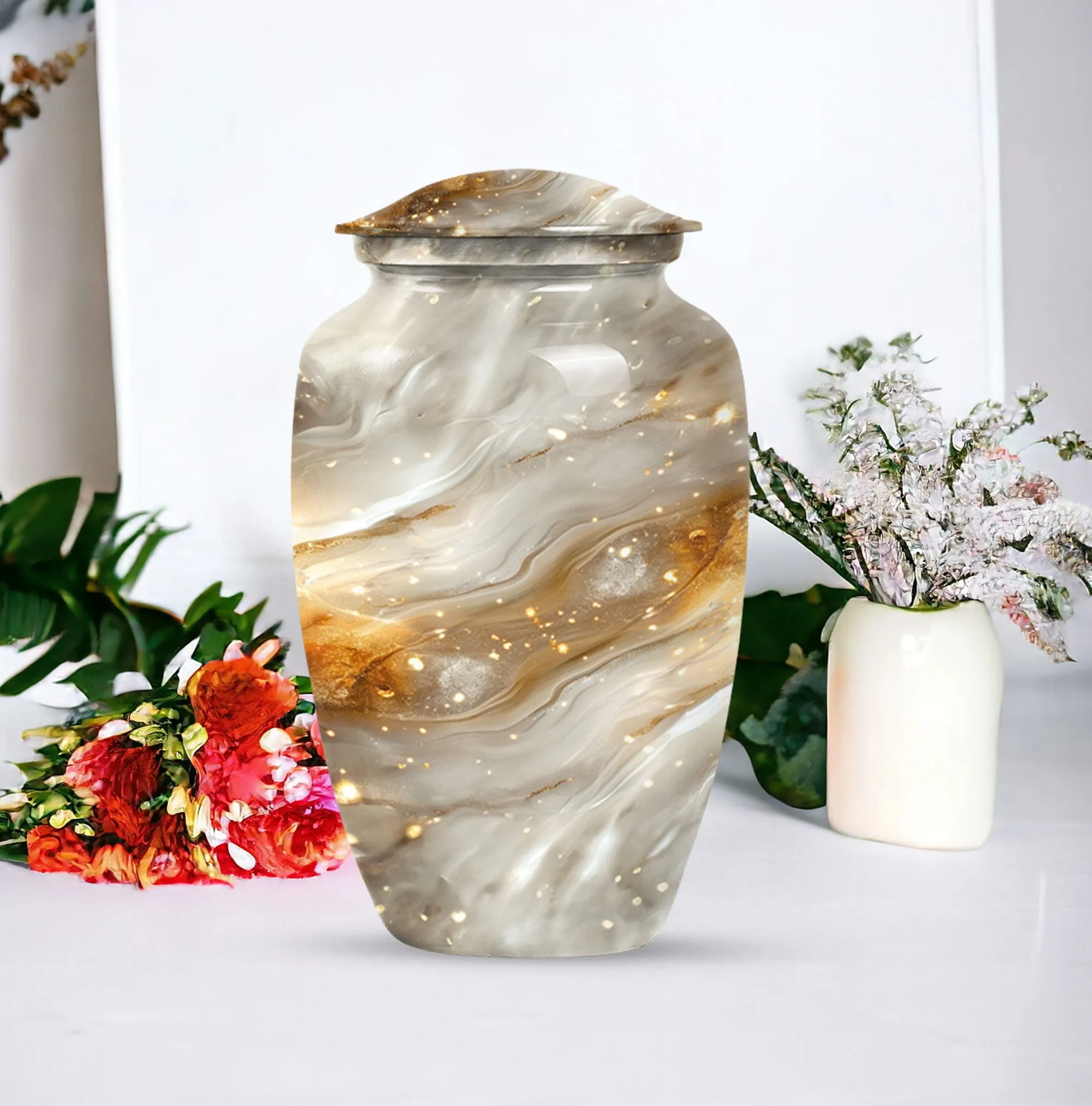 Luminous Spiral Memorial - Multicoloured Cremation Urn For Ashes