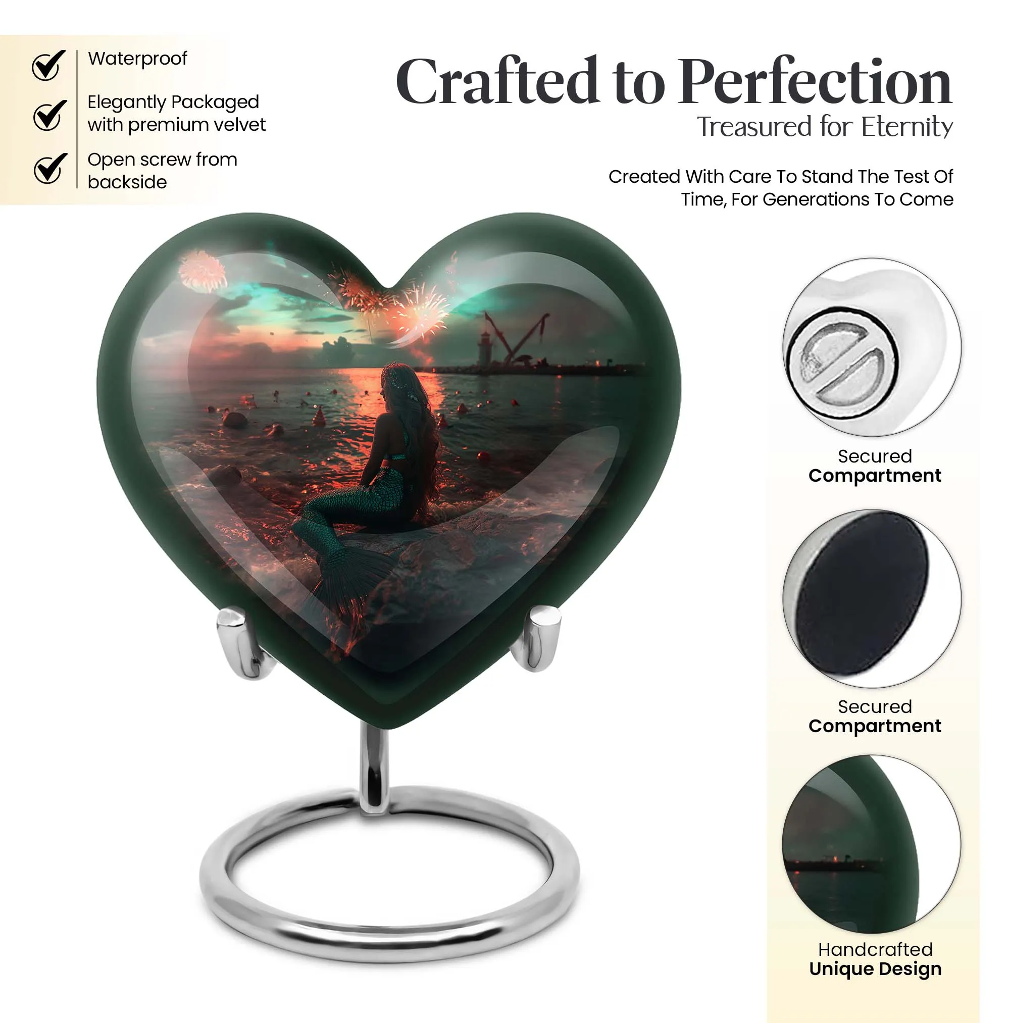 Mermaid Urn - Lasting Undersea Tribute - Cremation Urn for Ground Burial