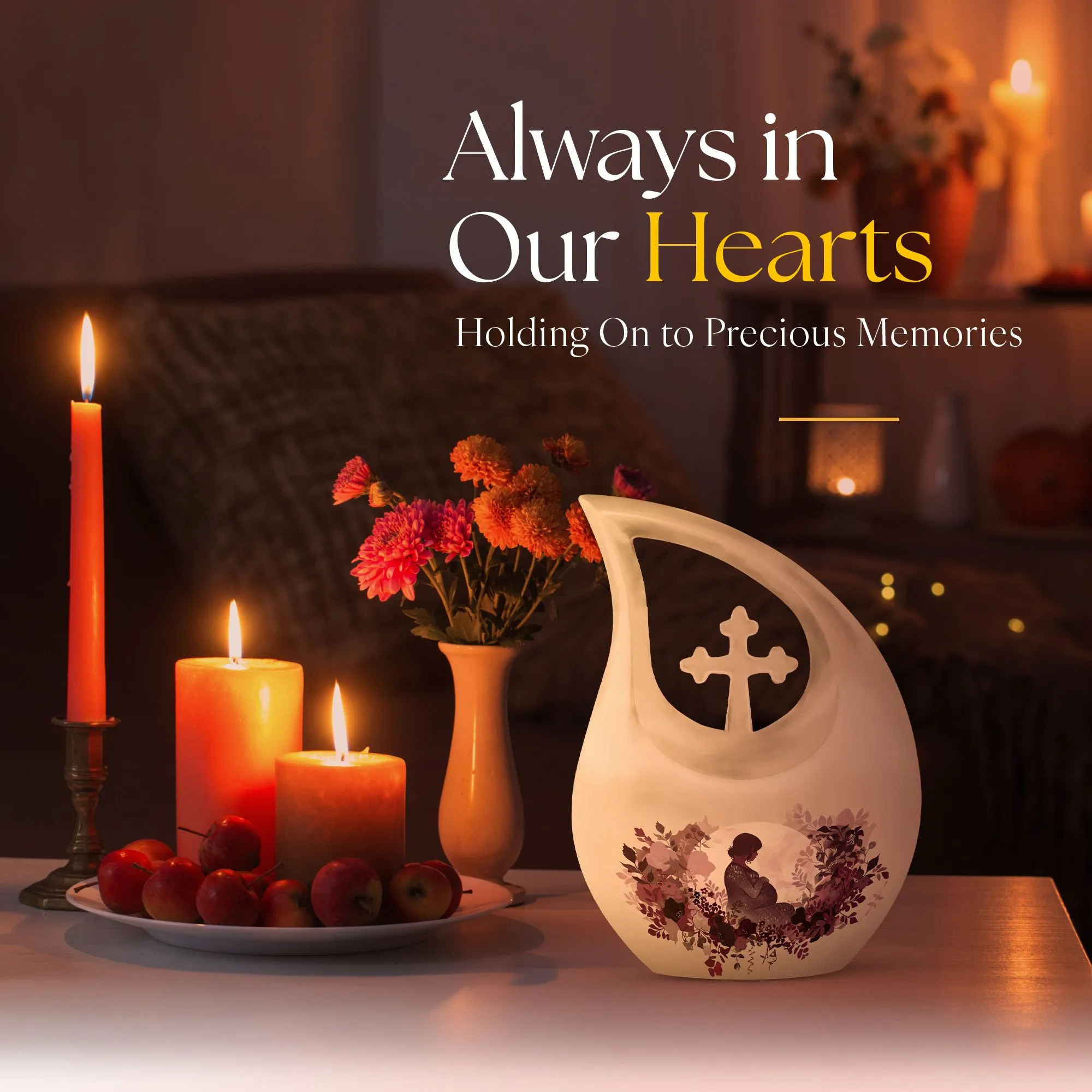 Mother Memorial Urn, Adult Cremation Urn For Human Ashes Remans