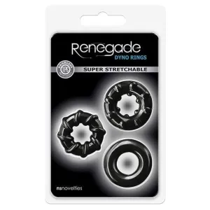 NS Novelties - Renegade Super Stretchable Dyno Cock Rings (Black)