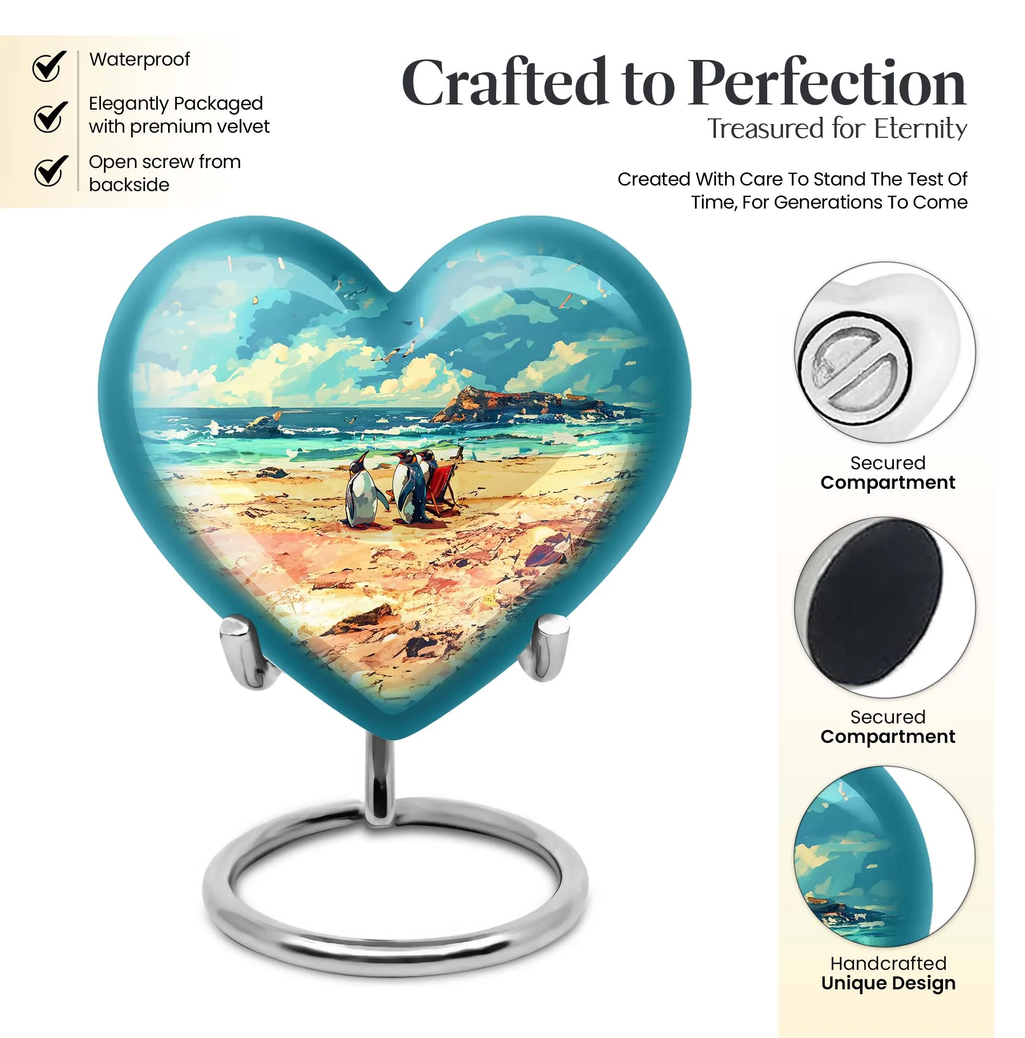 Penguin Cremation Keepsake Urn - Treasurer of Dad's Memories