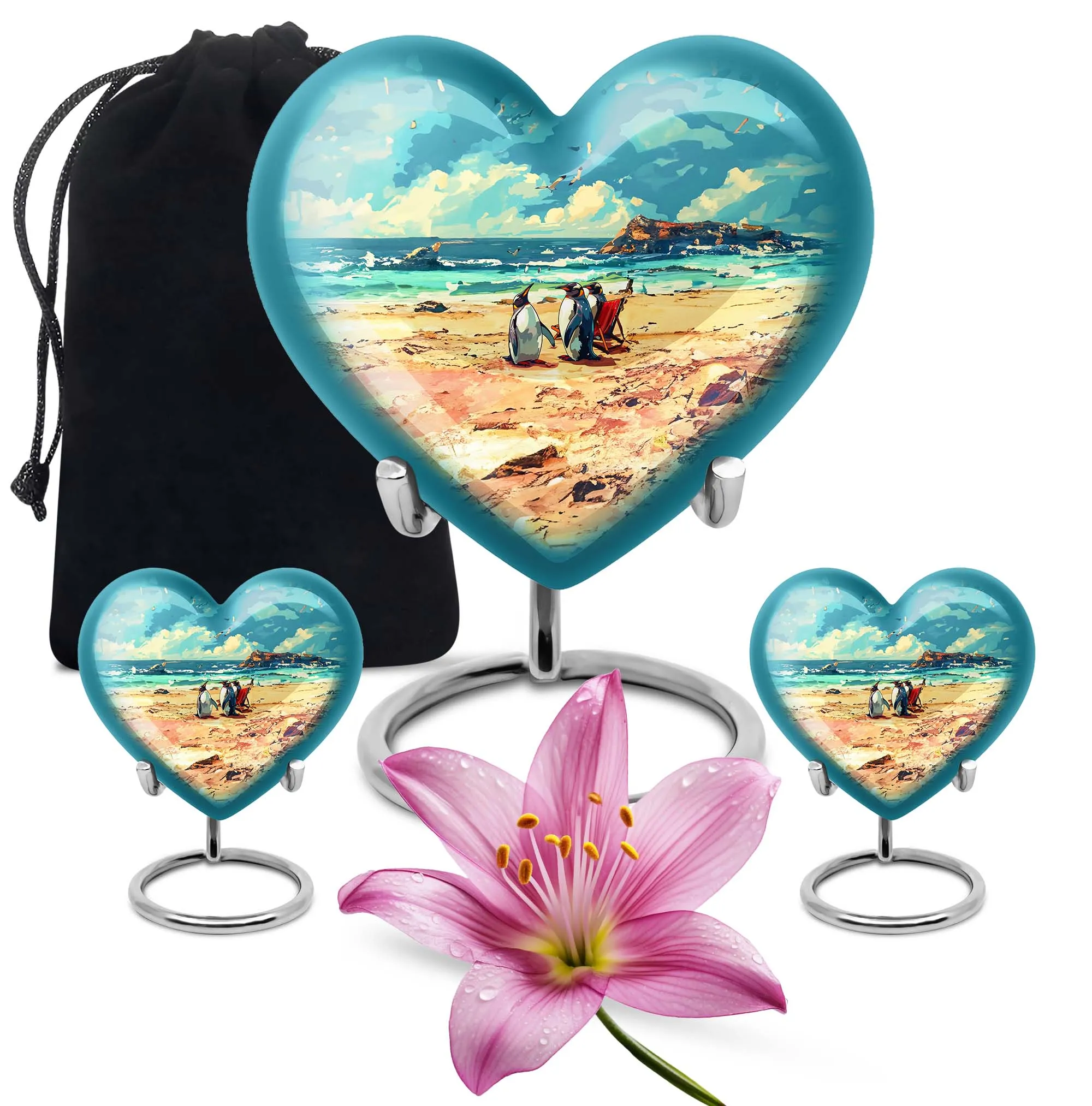 Penguin Cremation Keepsake Urn - Treasurer of Dad's Memories