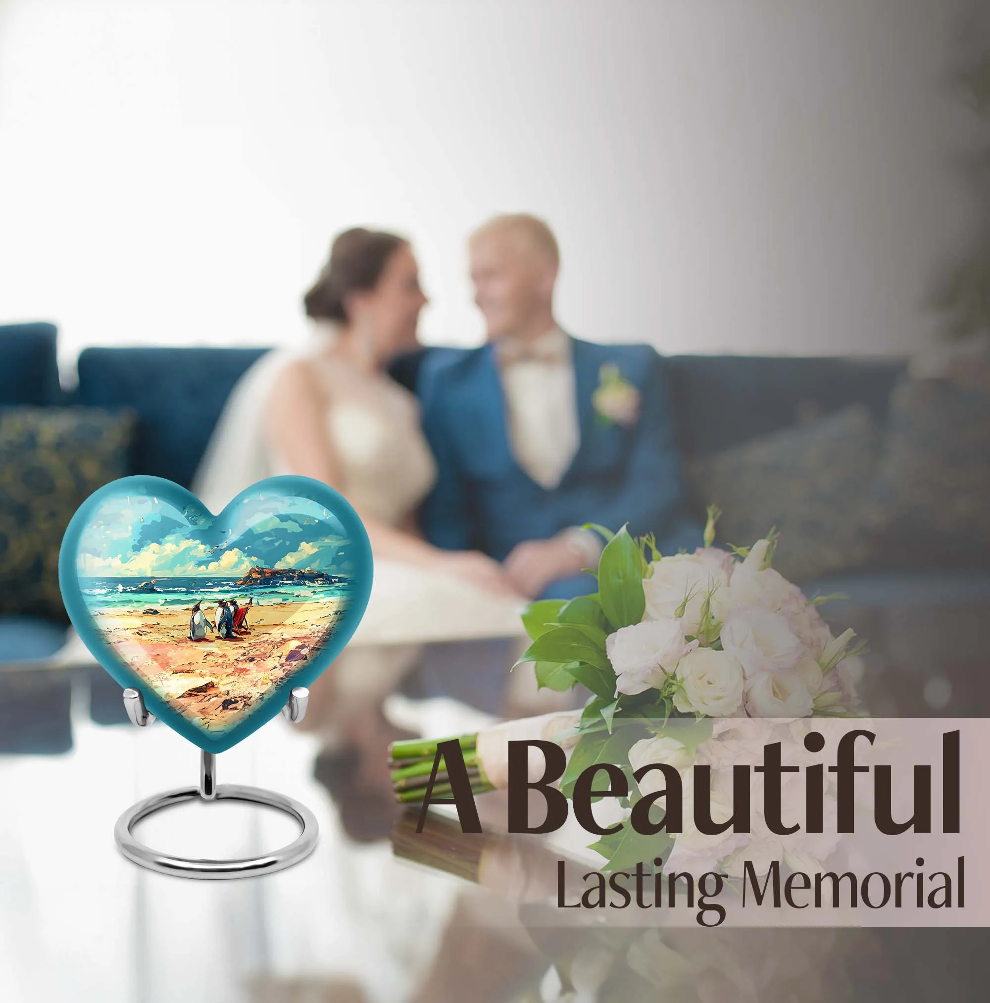Penguin Cremation Keepsake Urn - Treasurer of Dad's Memories
