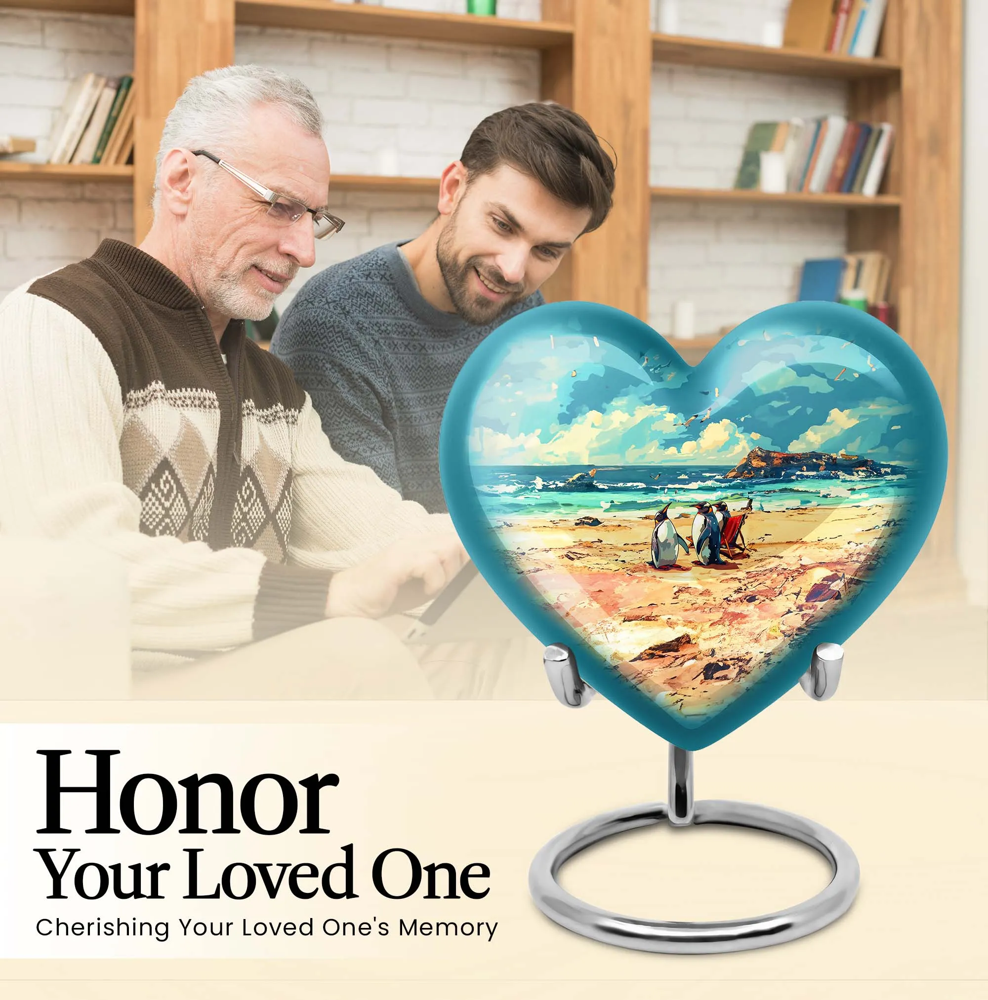 Penguin Cremation Keepsake Urn - Treasurer of Dad's Memories