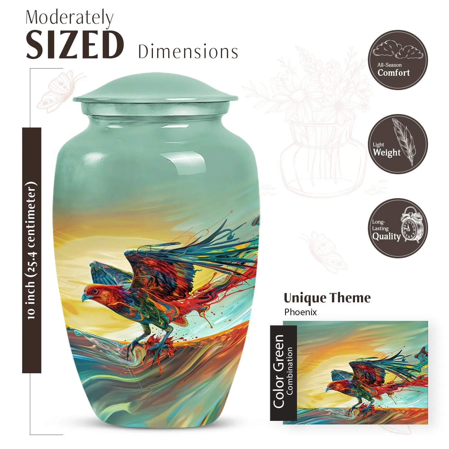 Phoenix Rising: Robust Aluminium Cremation Urn For Ashes