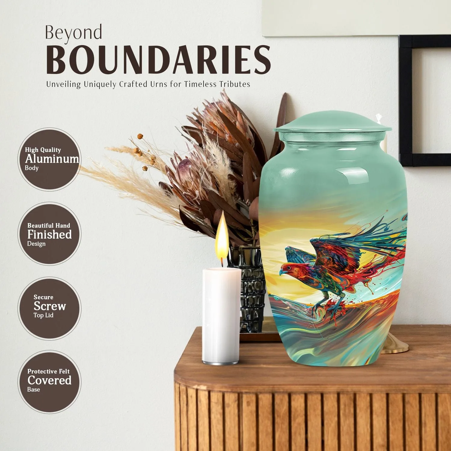 Phoenix Rising: Robust Aluminium Cremation Urn For Ashes