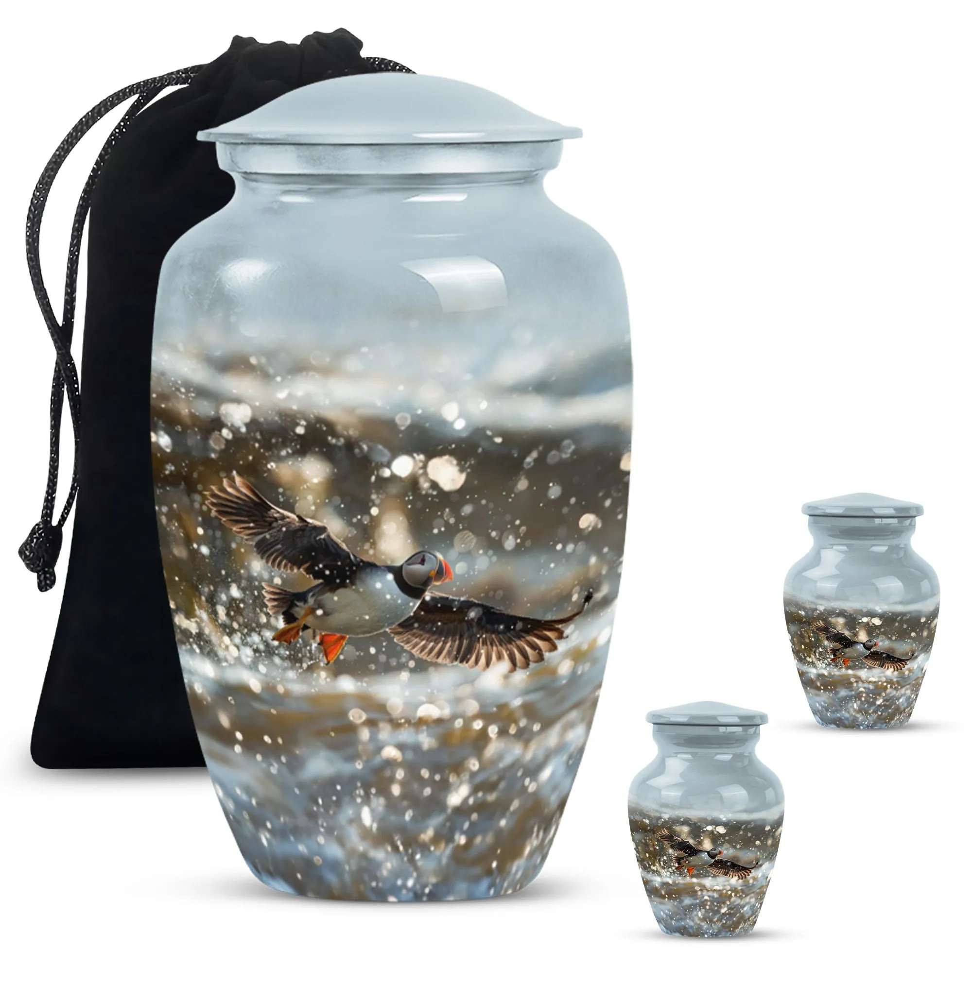 Puffin Bird Tribute: Peaceful Rest Human Ash Cremation Urn