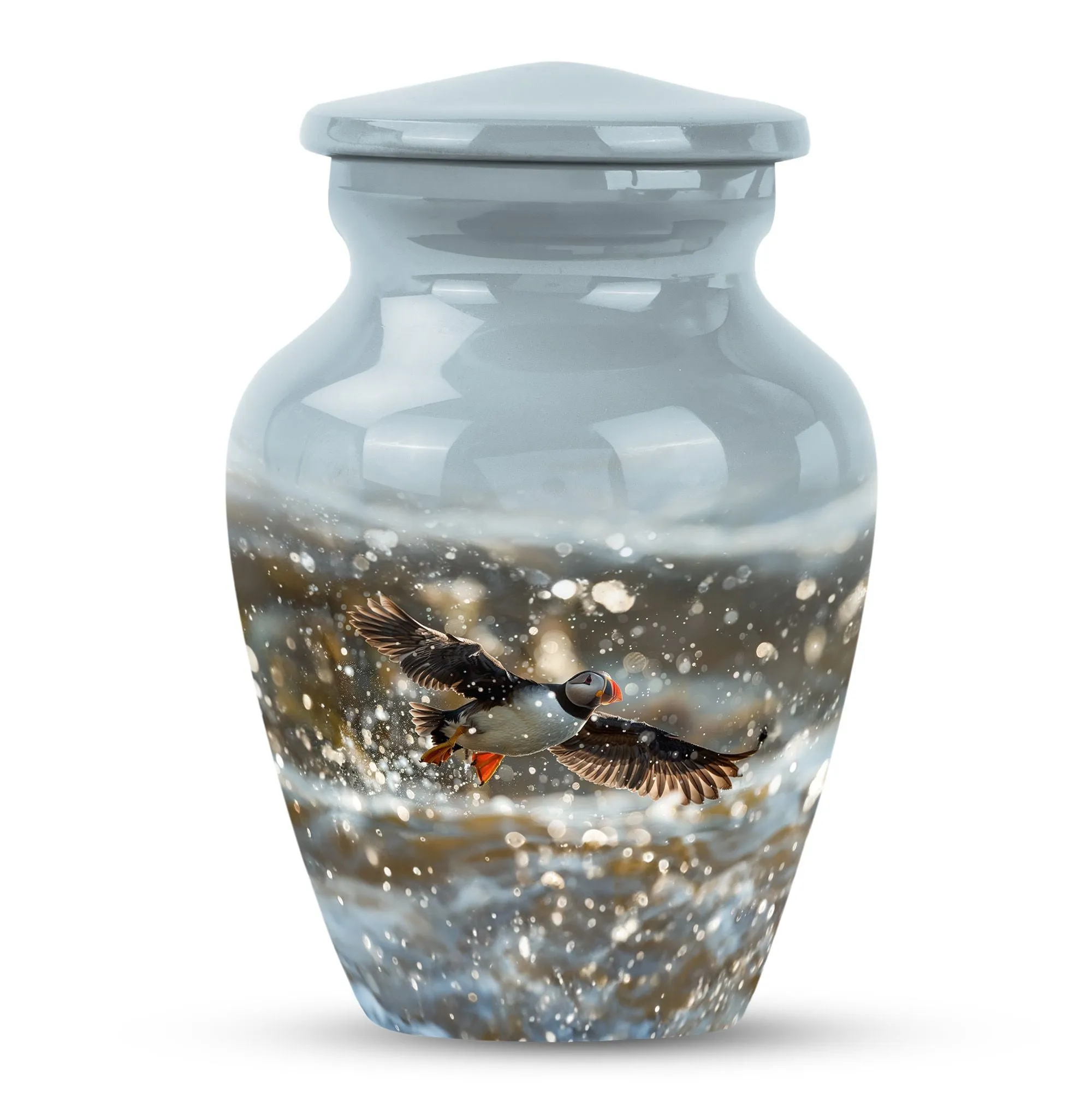 Puffin Bird Tribute: Peaceful Rest Human Ash Cremation Urn