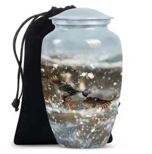 Puffin Bird Tribute: Peaceful Rest Human Ash Cremation Urn