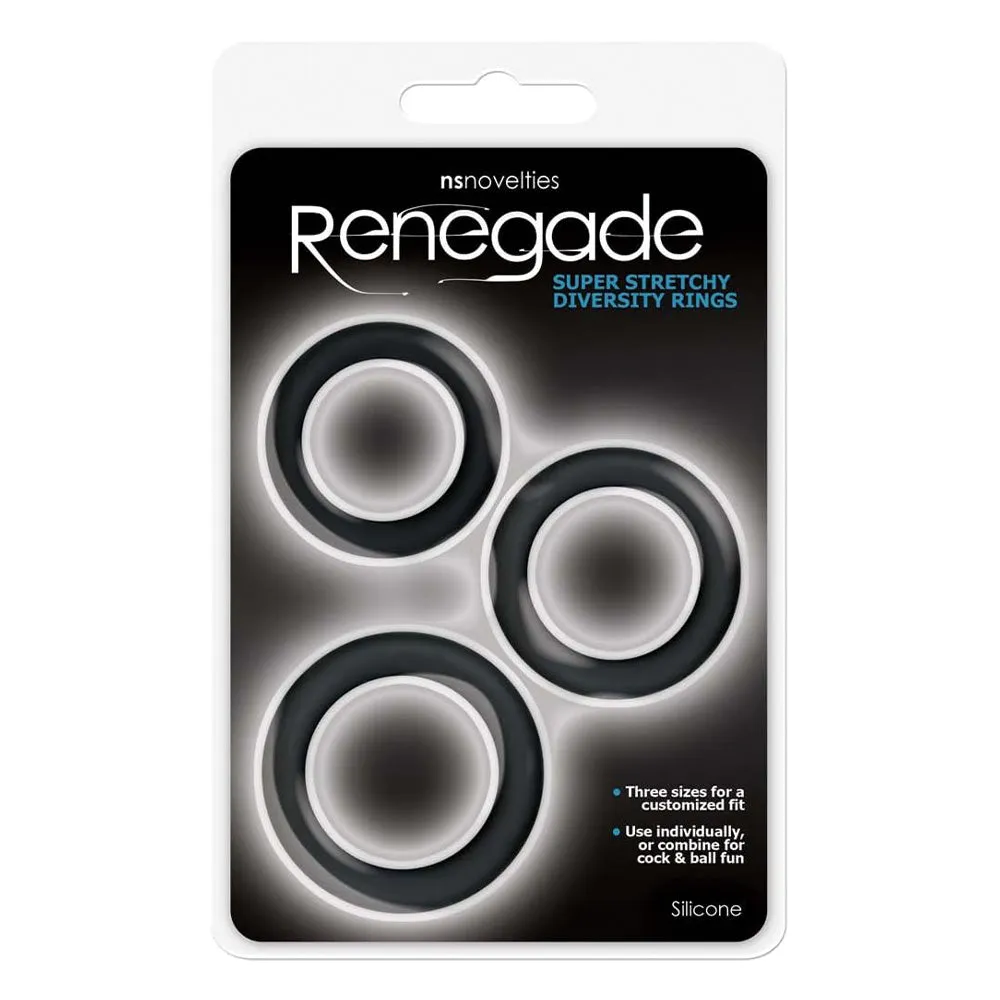 Renegade 3-Piece Slim Super-Stretchable Silicone Cock Rings