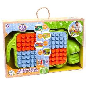 Roo Crew Crocodile Block Activity Station - Eco Wood, 29 Pieces, Ages 2 