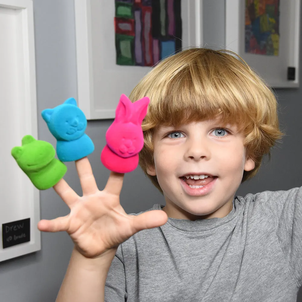 Rubbabu&reg; Animal Finger Puppets & Pencil Toppers - 3 Pack