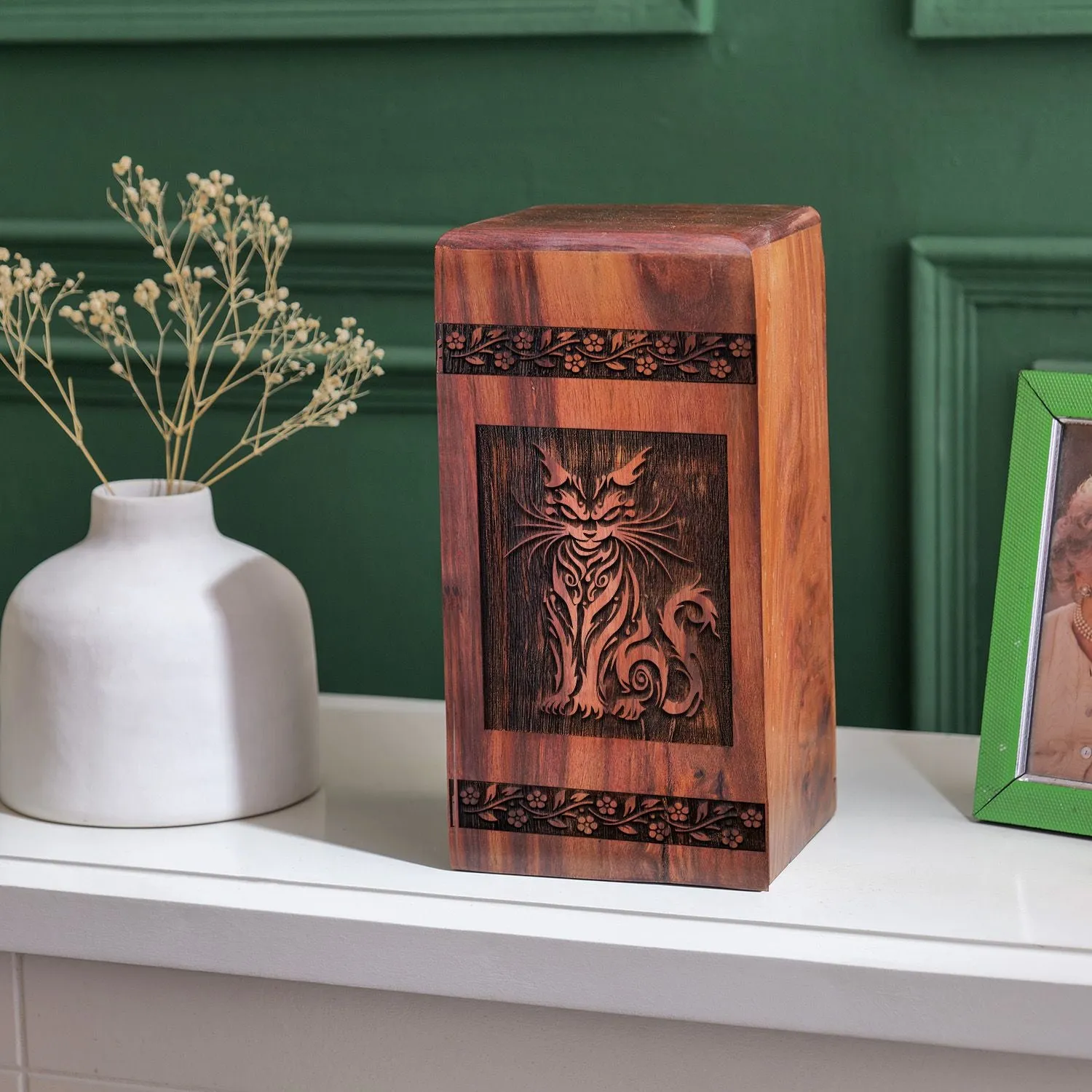 Sacred Resting Place - Cat & Wooden Urns for Ashes