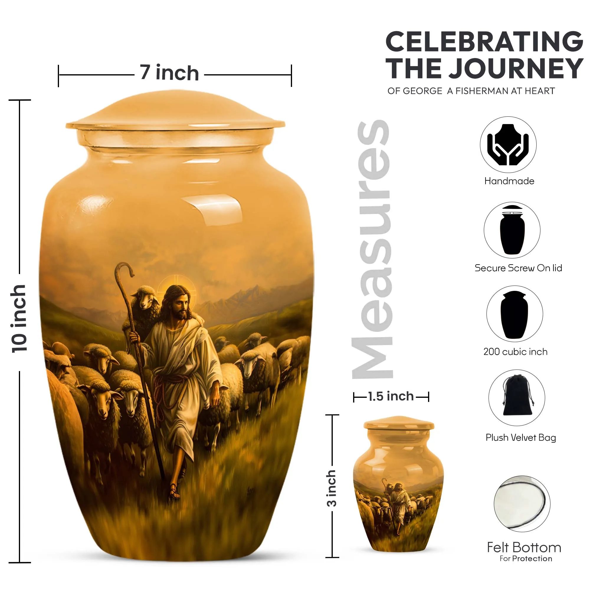 Shepherd Urn Commemoration Chamber - Large Memorial Cremation Urn