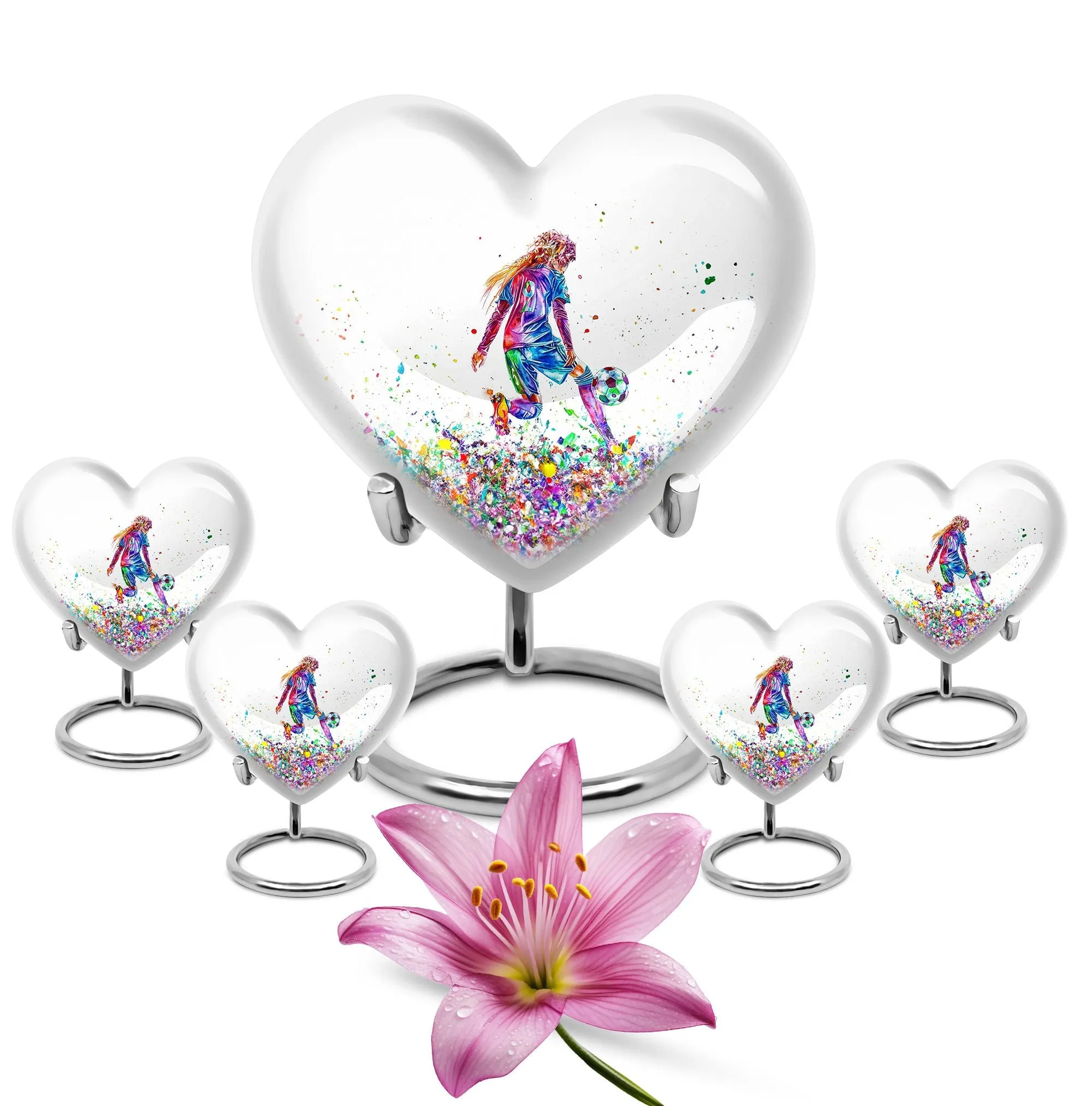 Soccer Tribute Memorial Cremation Urn, Elegant Funeral Urn