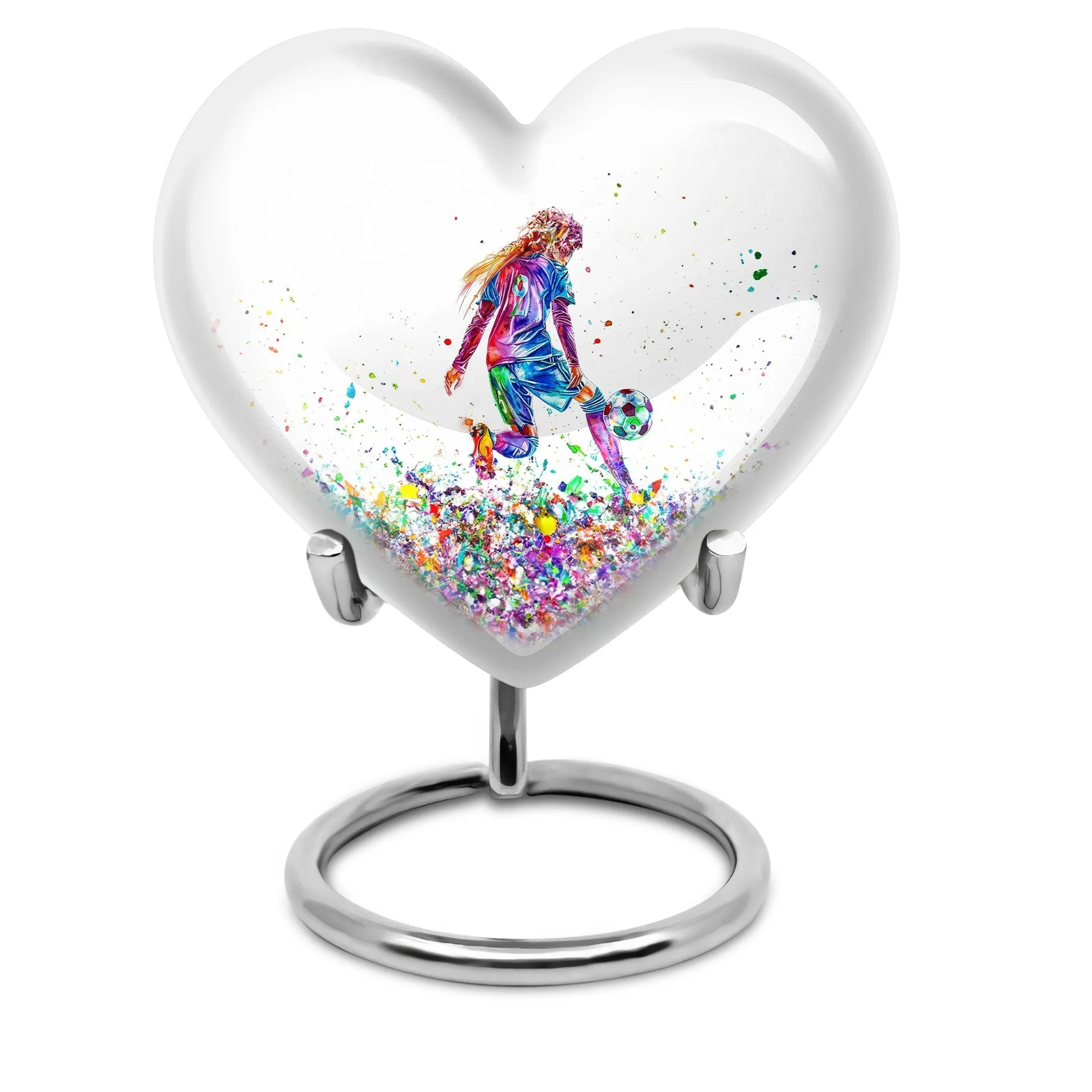 Soccer Tribute Memorial Cremation Urn, Elegant Funeral Urn