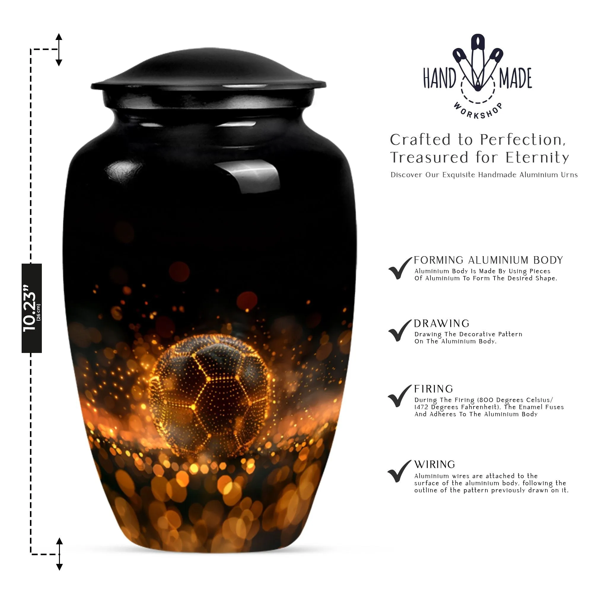 Soccer Urn: Distinctive Feminine Memorial Urn for Ashes