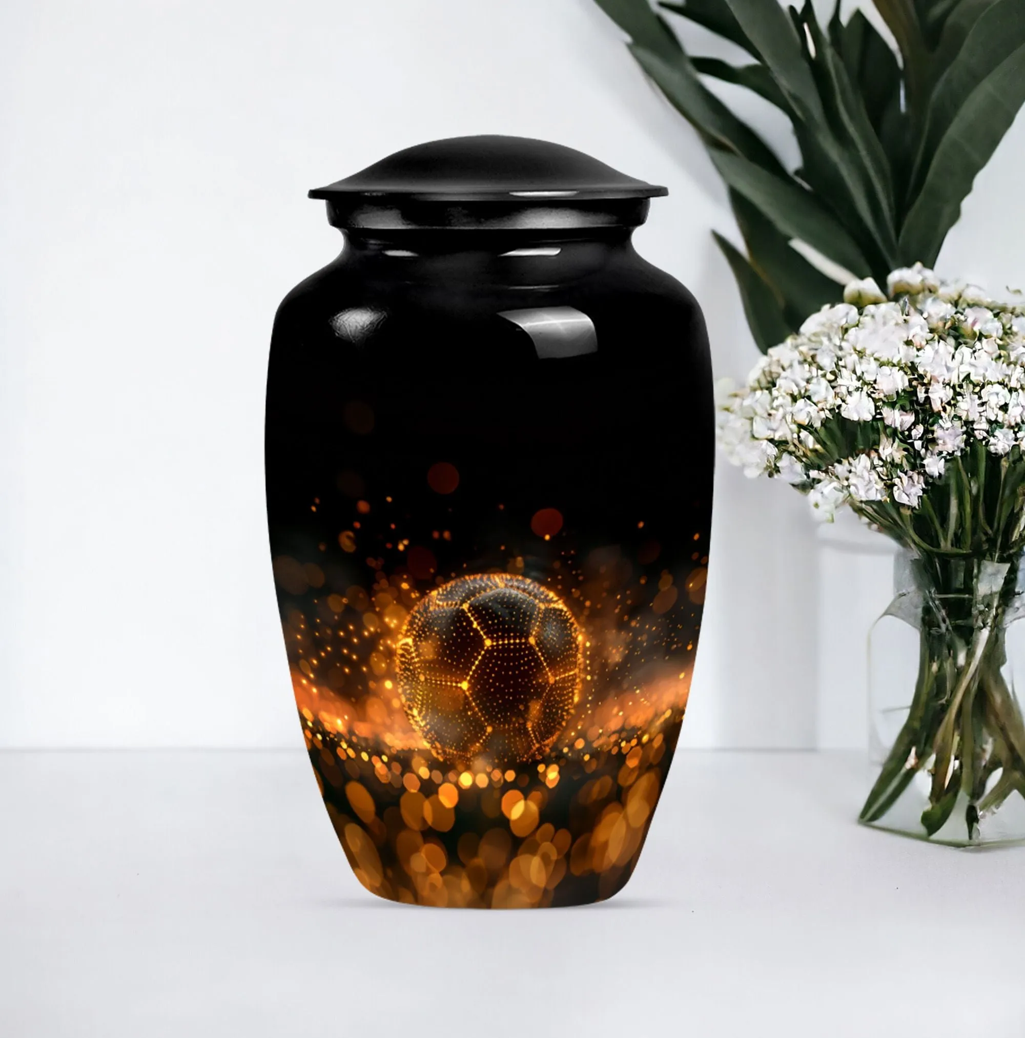 Soccer Urn: Distinctive Feminine Memorial Urn for Ashes