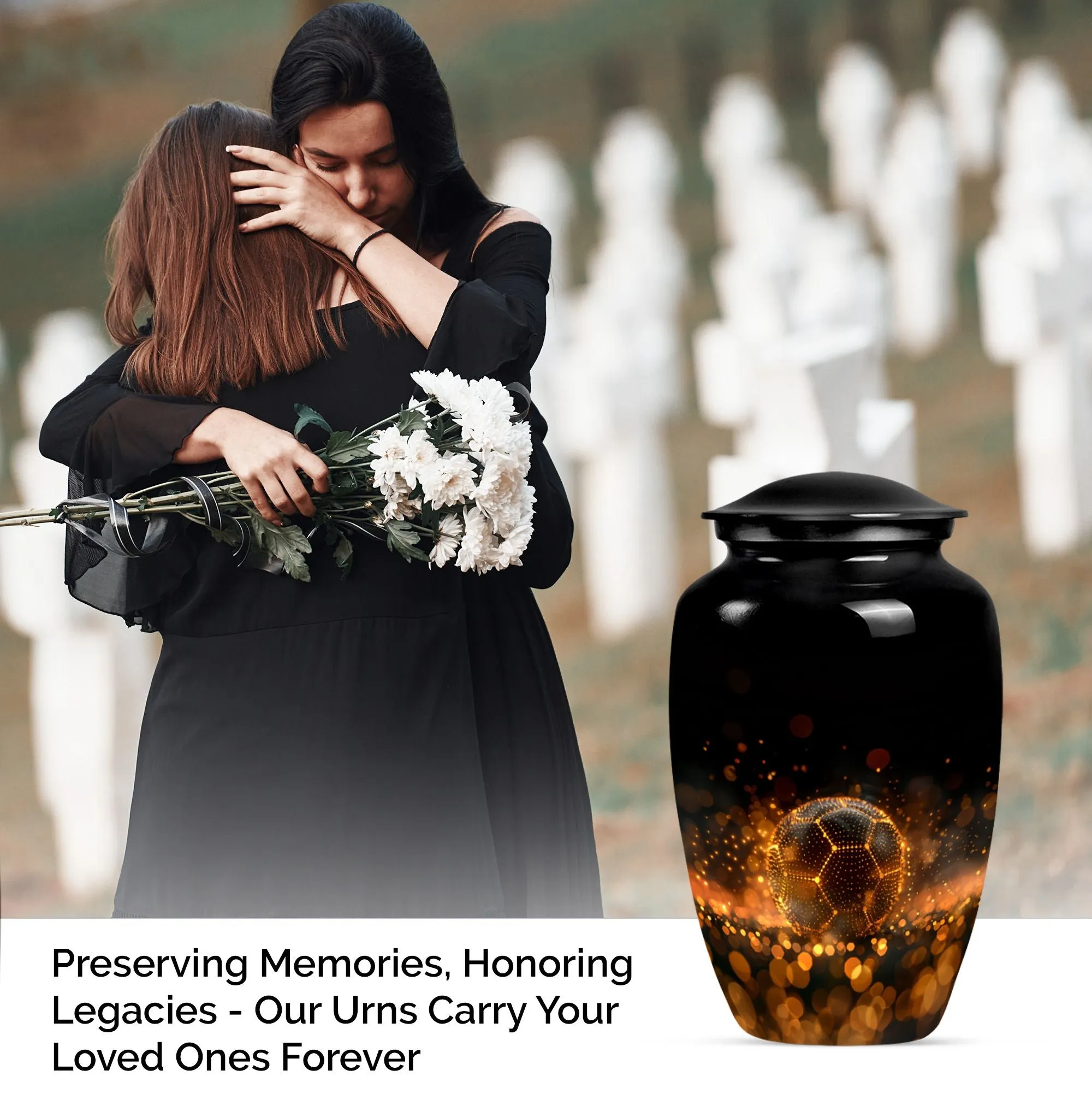 Soccer Urn: Distinctive Feminine Memorial Urn for Ashes