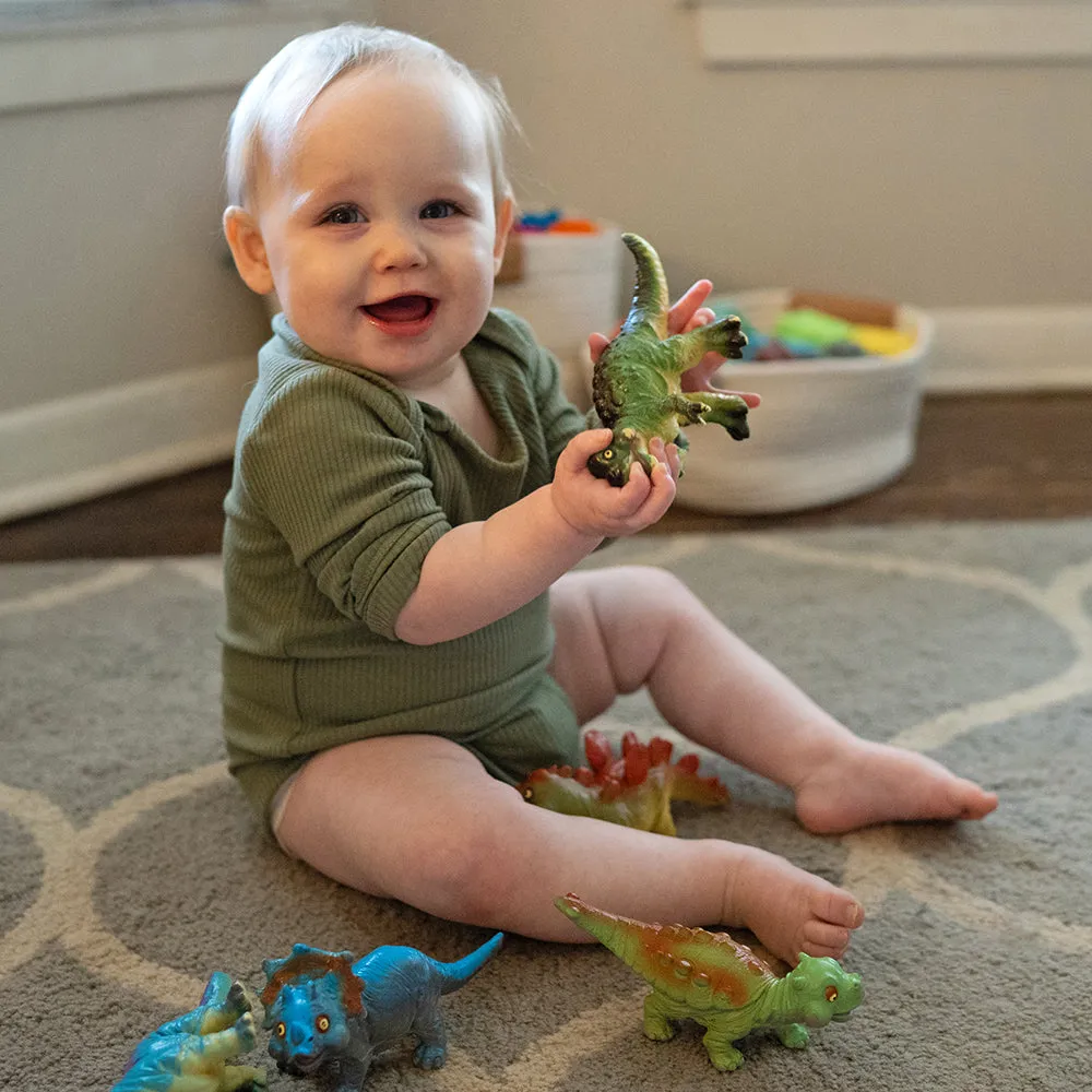 Soft Squeezable Dinosaur Set | 6 Washable Toys