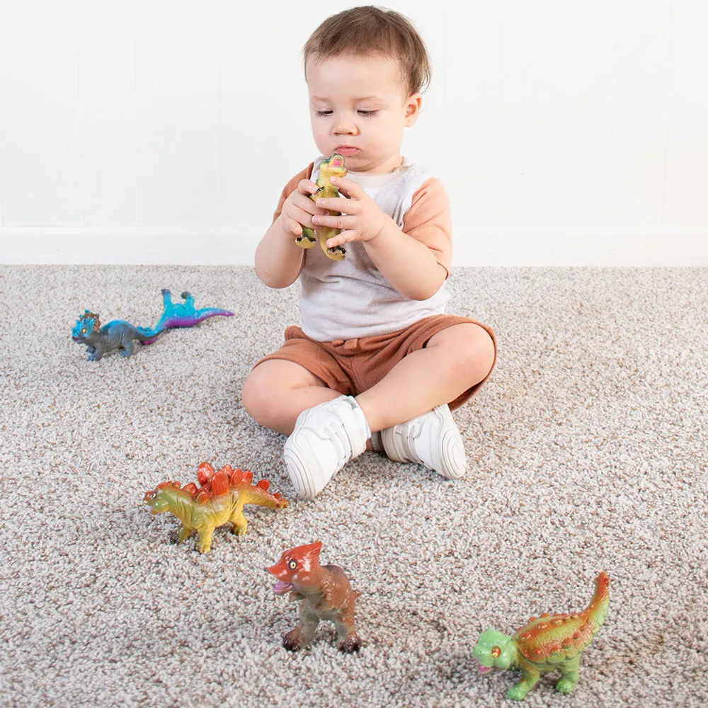 Soft Squeezable Dinosaur Set | 6 Washable Toys