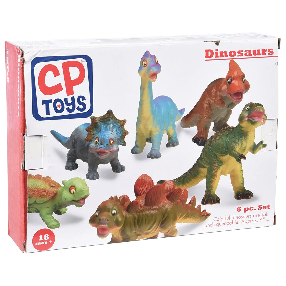 Soft Squeezable Dinosaur Set | 6 Washable Toys