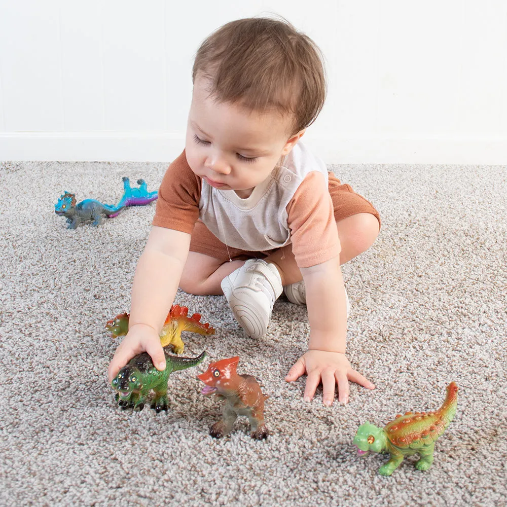 Soft Squeezable Dinosaur Set | 6 Washable Toys