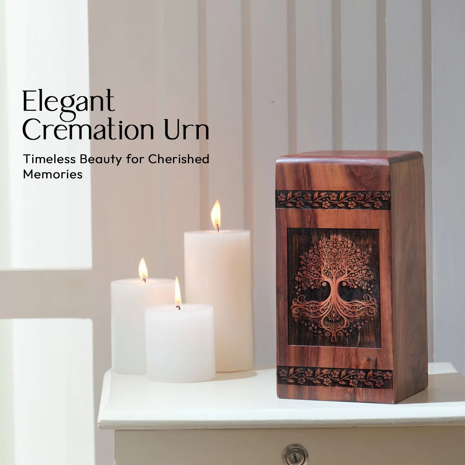 Tree of Life Cremation Urn for Adult, Biodegradable and Suitable for Male Dad or Female Mother