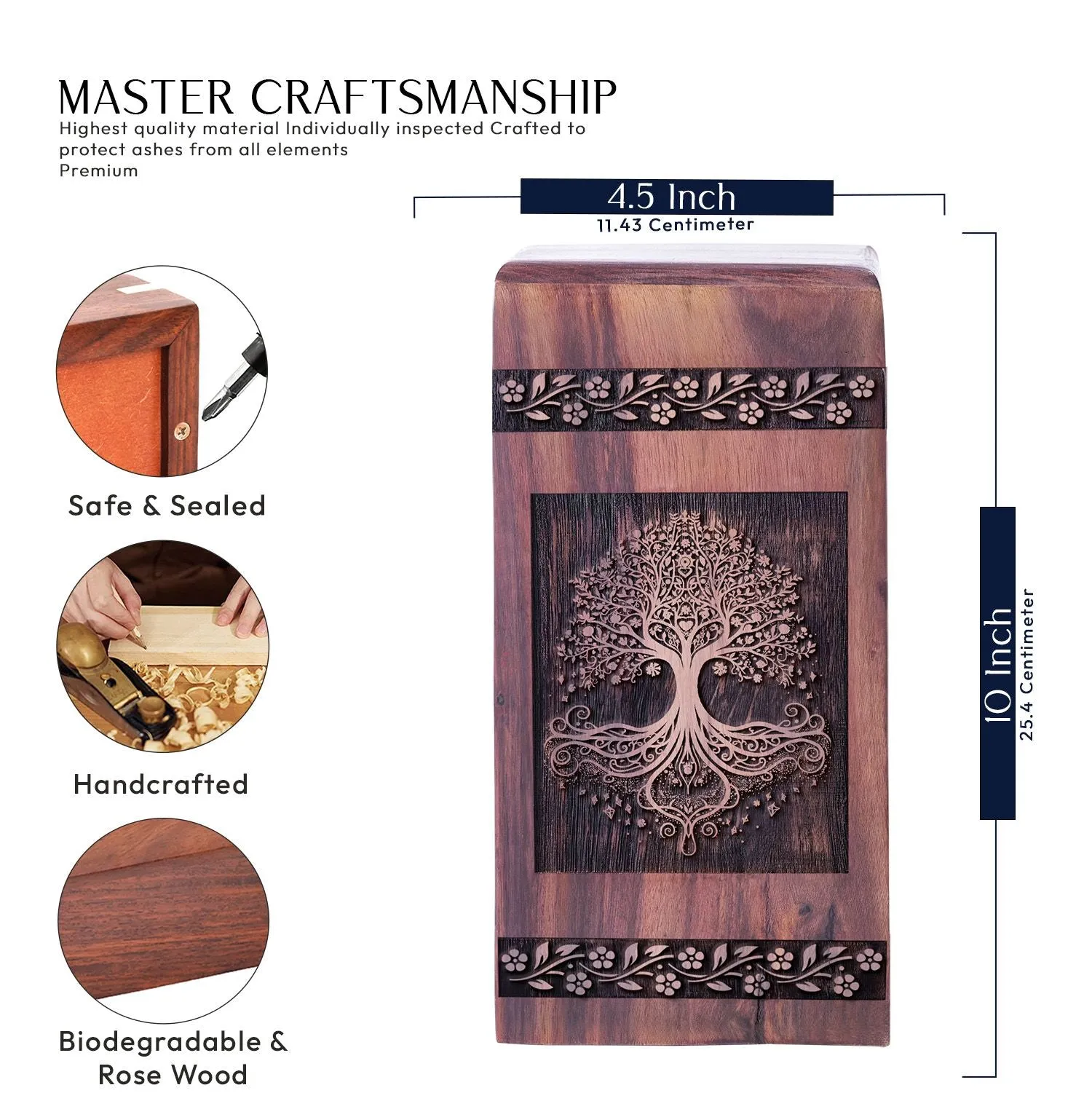 Tree of Life Cremation Urn for Adult, Biodegradable and Suitable for Male Dad or Female Mother