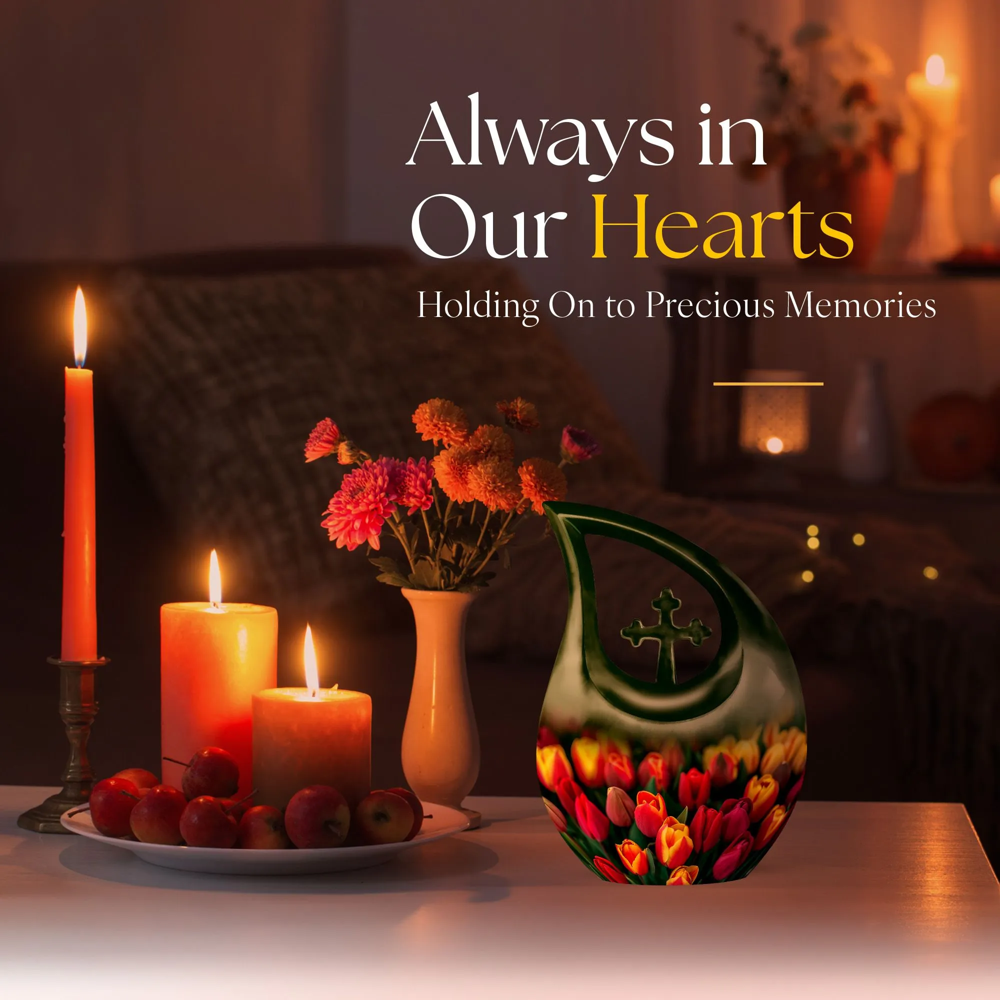 Tulip Essence Memorial Urn - Small Urn For Adult Human Ashes