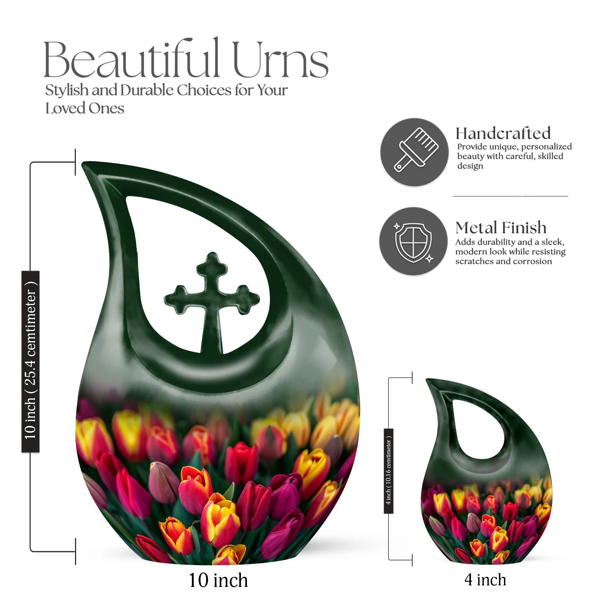 Tulip Essence Memorial Urn - Small Urn For Adult Human Ashes