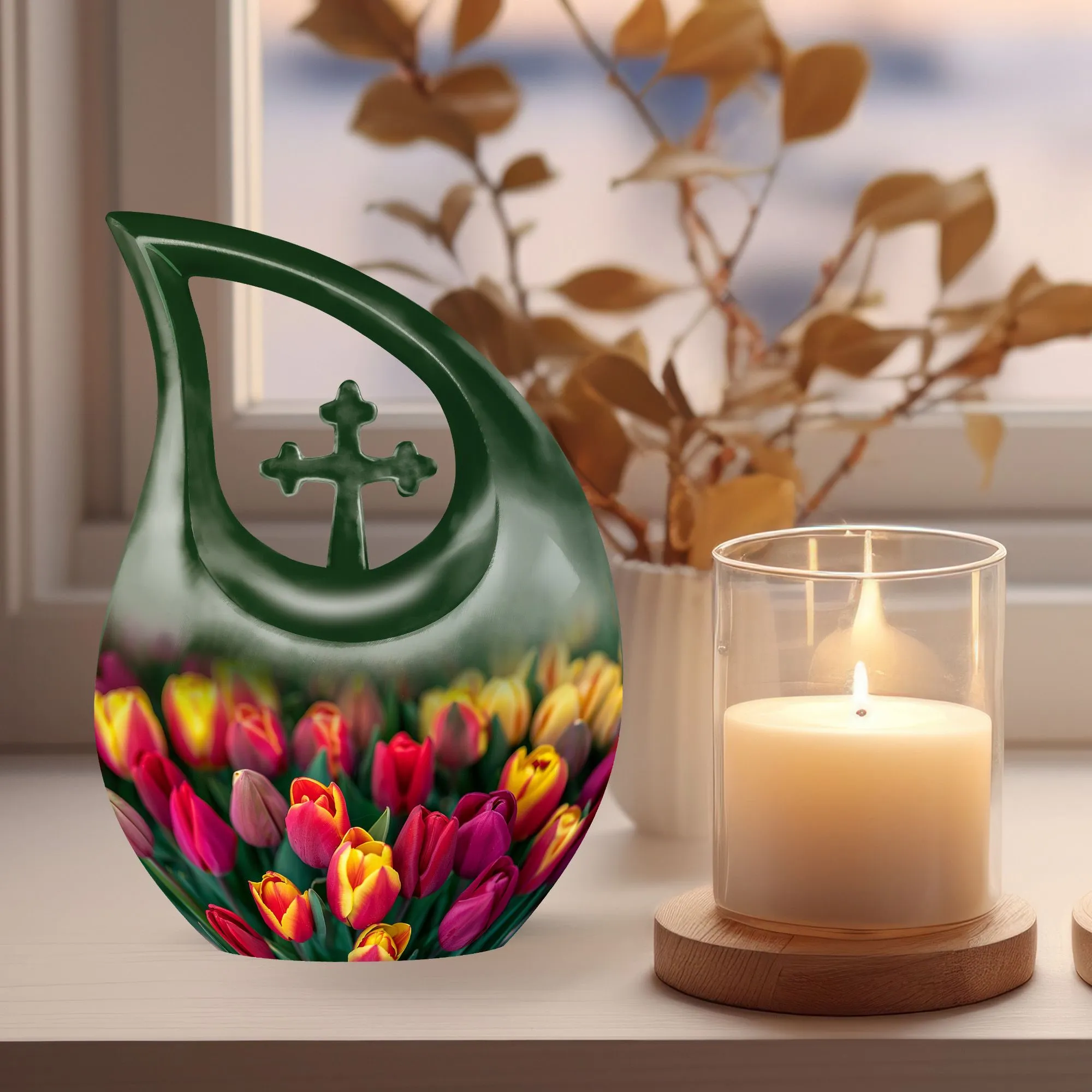 Tulip Essence Memorial Urn - Small Urn For Adult Human Ashes