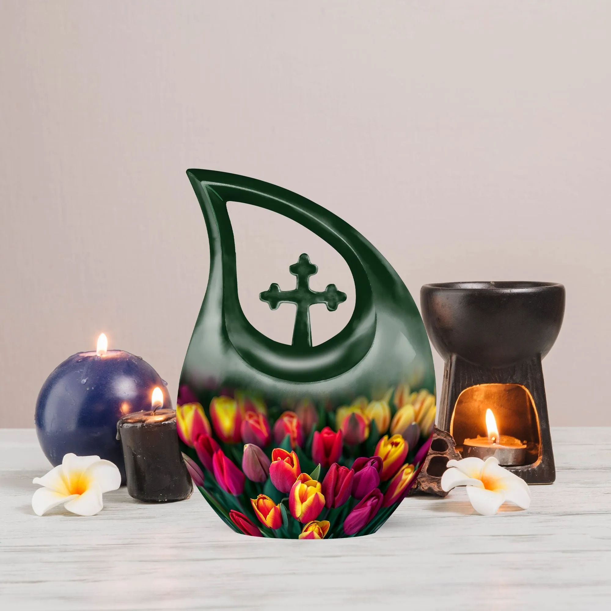 Tulip Essence Memorial Urn - Small Urn For Adult Human Ashes