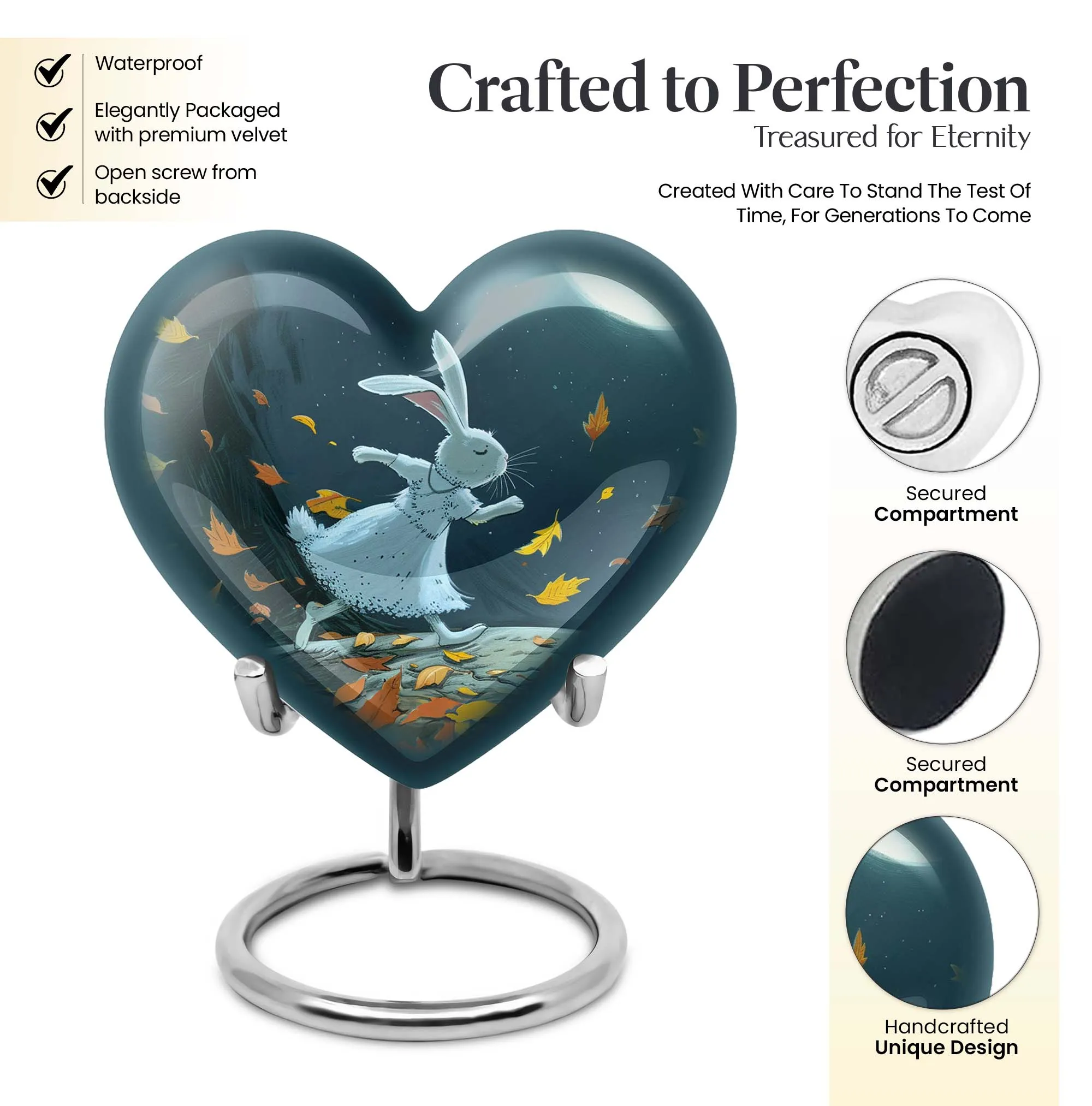 White Bunny Moon- Cremation Urn for Entrusted Ashes