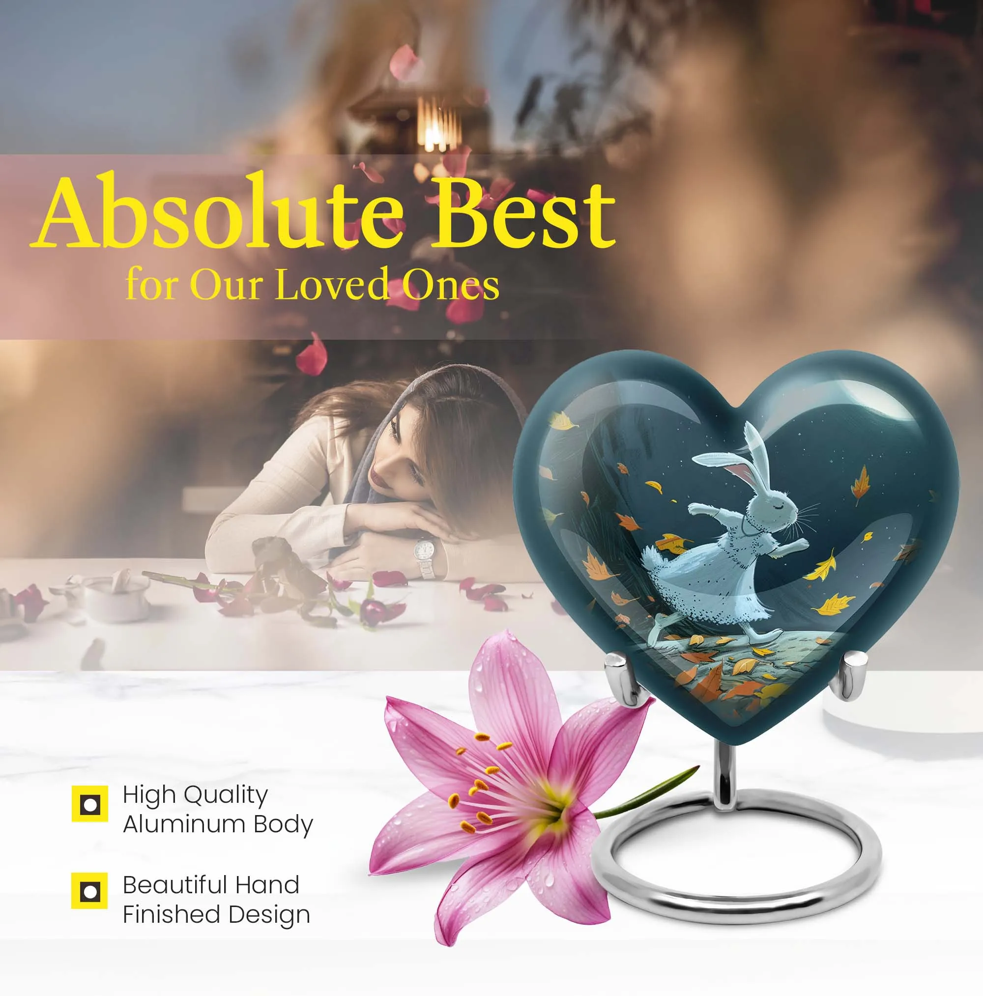 White Bunny Moon- Cremation Urn for Entrusted Ashes